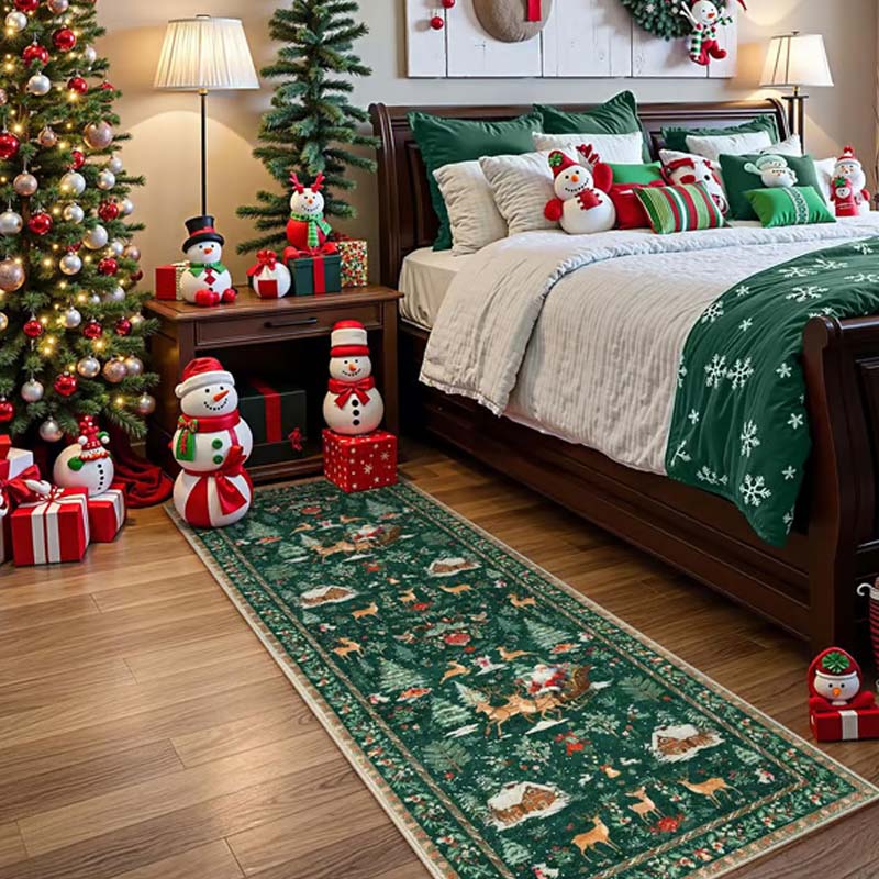 Tapis de Noël Doux et Antidérapant pour la Décoration de la Maison