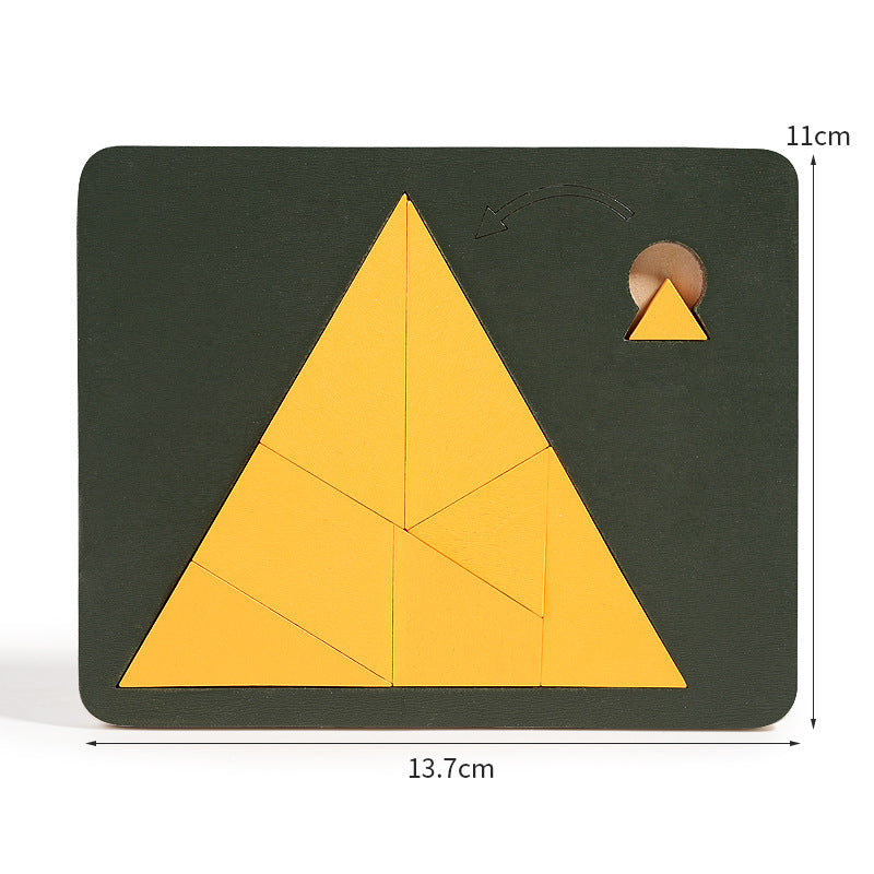 🧩50% DE RÉDUCTION✨Puzzle Tangram en Bois🔷7 Formes Géométriques Classiques pour Développer la Créativité et la Logique des Enfants🔺