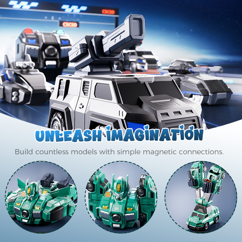 📢50% DE RÉDUCTION !✨Voiture et robot transformables magnétiques 9 en 1