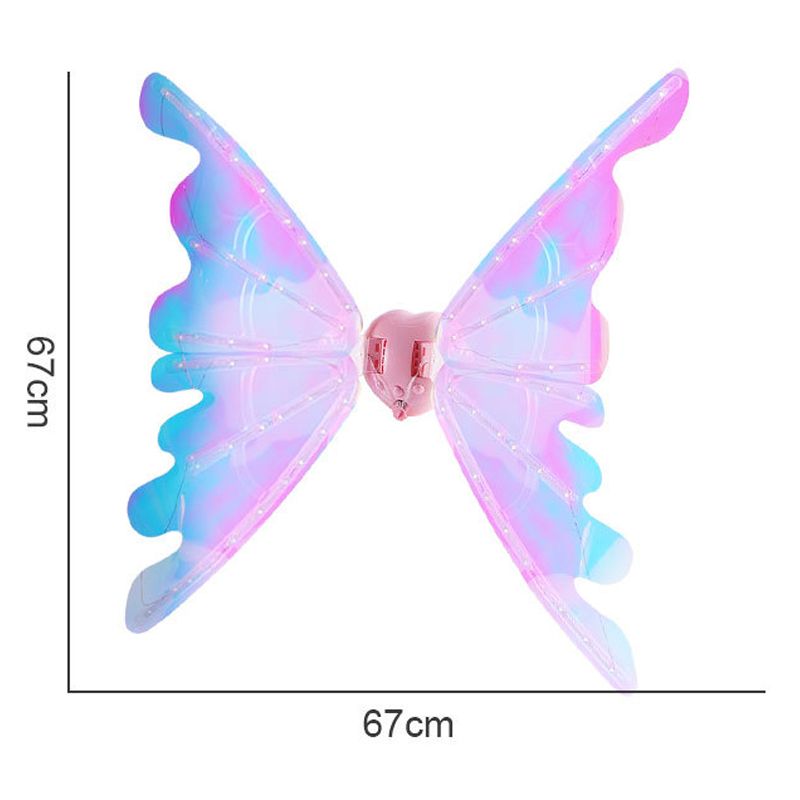 Ailes de fée électriques rechargeables avec lumières LED et musique