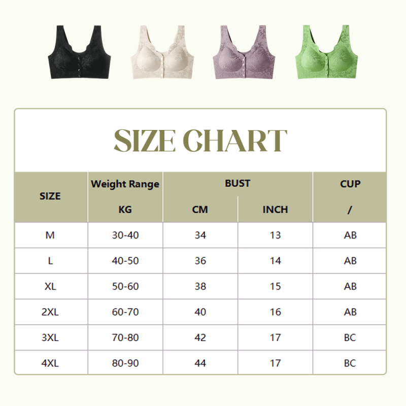Soutien-Gorge Confortable Sans Armature avec Fermeture Frontale