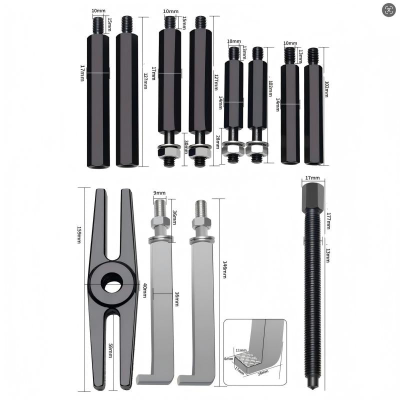 🔧40% DE RÉDUCTION!✨Kit d'Extracteur de Roulement 5 Tonnes🛠️avec Coffret de Rangement pour Démontage de Roulements et Joints📦