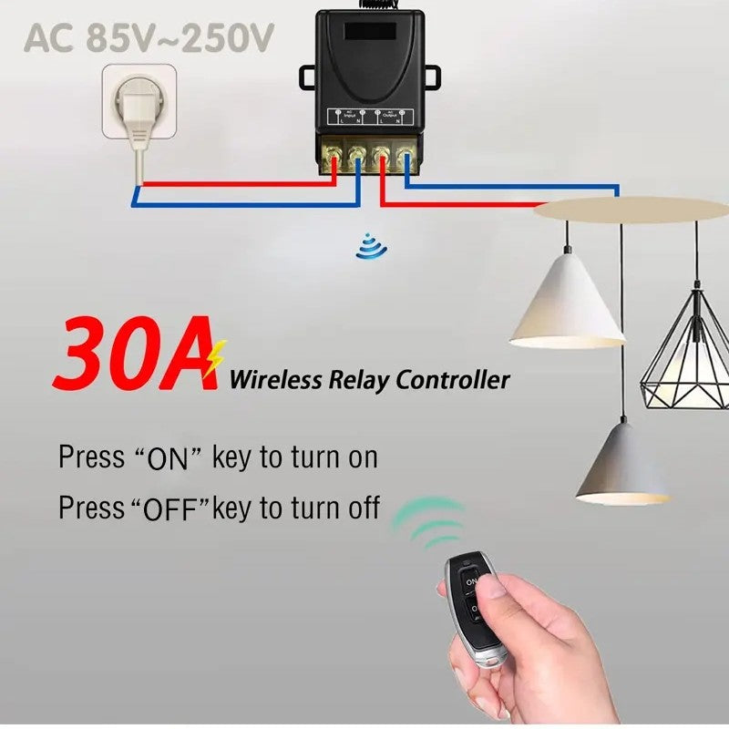 Kit interrupteur et récepteur de télécommande sans fil, sans câblage