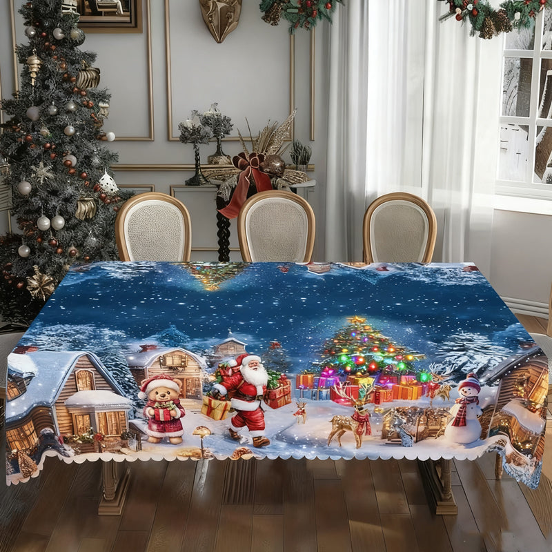 🔥Tant que le stock dure : 50 % de réduction !🎉Nappe élégante à motif de Noël