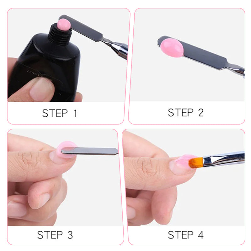 Pinceau à double extrémité pour nail art avec spatule
