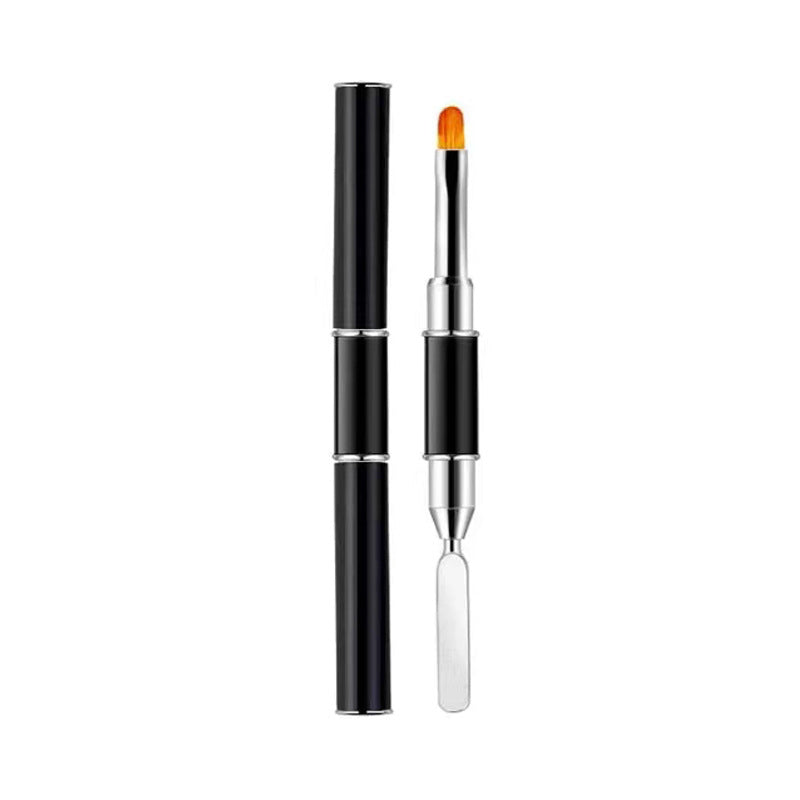 Pinceau à double extrémité pour nail art avec spatule