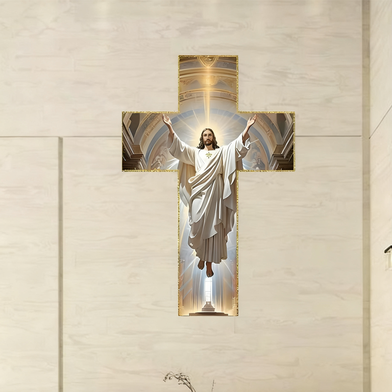 ✝️50% DE RÉDUCTION!✨Décoration Murale Rétro Croix de Jésus - Design Vintage en Bois avec Symbole de Foi pour un Style Spirituel et Élégant 🕊️