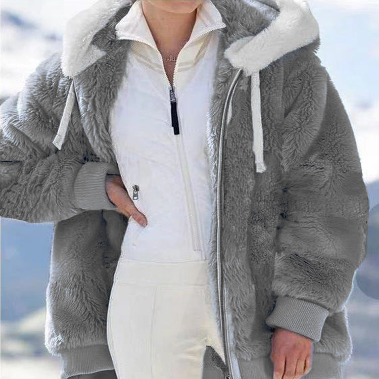 🧥Veste à Capuche en Polaire❄️Doublure Intérieure en Sherpa Chaud avec Poche Cachée pour Affronter l'Hiver🎁