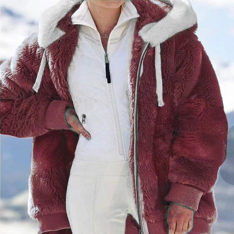 🧥Veste à Capuche en Polaire❄️Doublure Intérieure en Sherpa Chaud avec Poche Cachée pour Affronter l'Hiver🎁