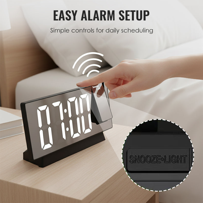 ⏳Offre spéciale à durée limitée⏰Réveil à projection LED sur miroir🕰️