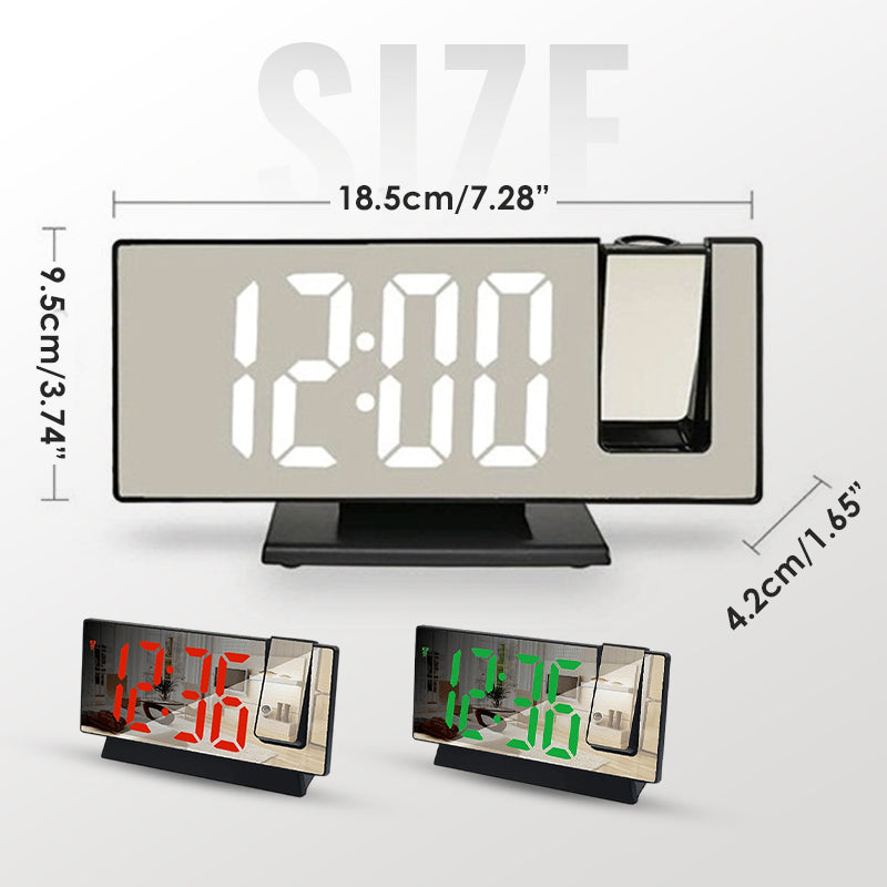 ⏳Offre spéciale à durée limitée⏰Réveil à projection LED sur miroir🕰️