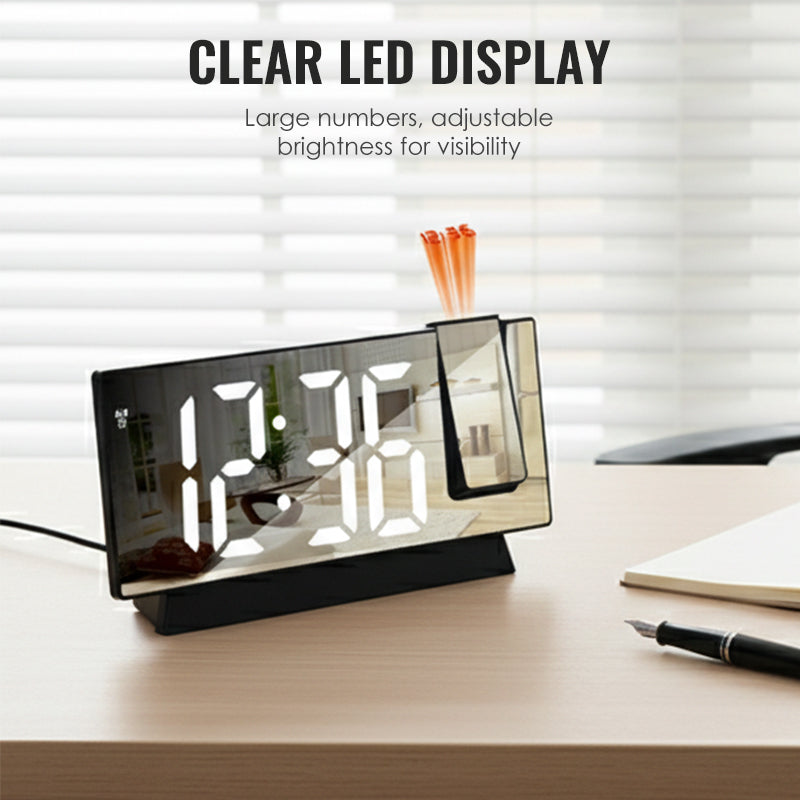 ⏳Offre spéciale à durée limitée⏰Réveil à projection LED sur miroir🕰️