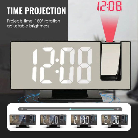 ⏳Offre spéciale à durée limitée⏰Réveil à projection LED sur miroir🕰️