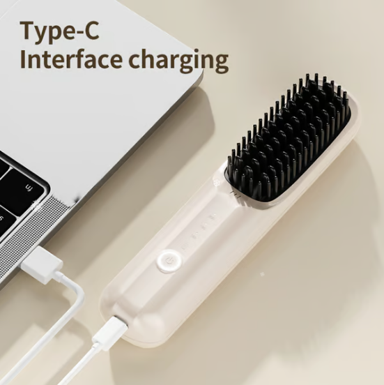 Peigne à Lisser les Cheveux Sans Fil à Ions Négatifs USB