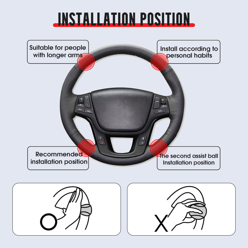 🚗 Plus vous achetez, plus la remise est importante✨ Pommeau de Volant Ergonomique - Design Texturé Antidérapant pour une Meilleure Prise en Toutes Circonstances 🔧💫