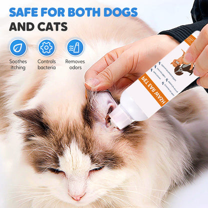 ✨Nettoyant pour Oreilles pour Animaux – Formule Douce à l'Aloe Vera, Prévient Infections & Odeurs 🌿👂