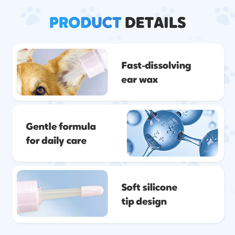 ✨Nettoyant pour Oreilles pour Animaux – Formule Douce à l'Aloe Vera, Prévient Infections & Odeurs 🌿👂