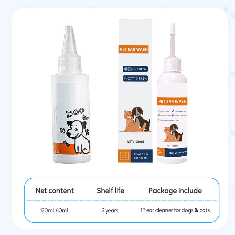 ✨Nettoyant pour Oreilles pour Animaux – Formule Douce à l'Aloe Vera, Prévient Infections & Odeurs 🌿👂