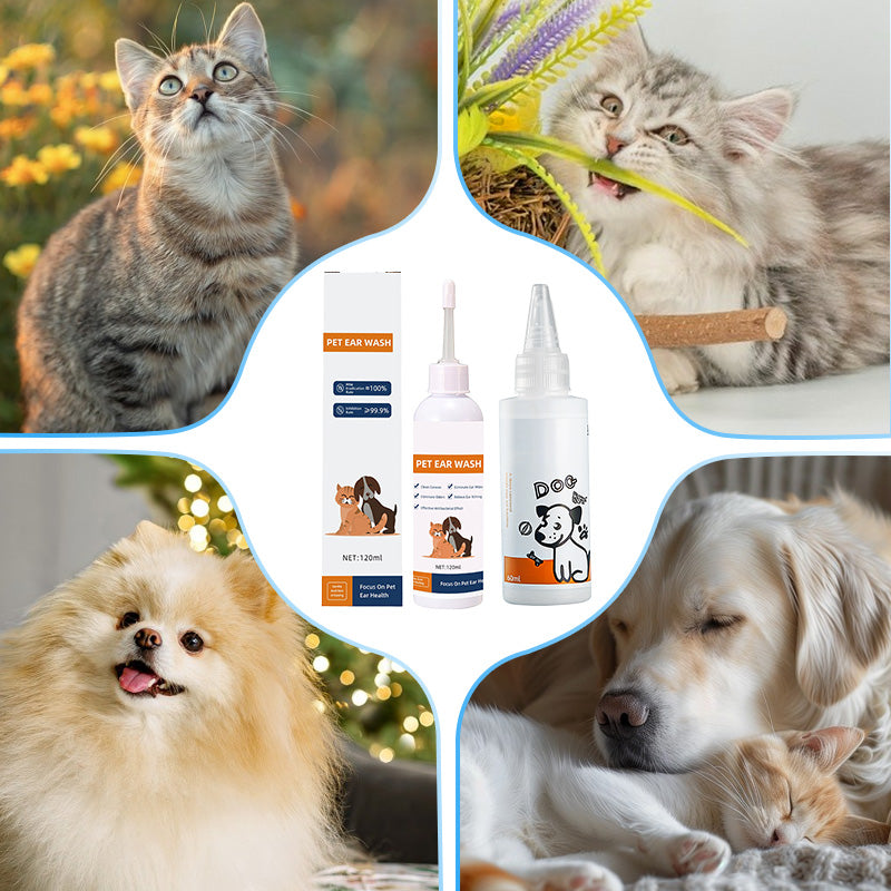 ✨Nettoyant pour Oreilles pour Animaux – Formule Douce à l'Aloe Vera, Prévient Infections & Odeurs 🌿👂