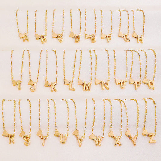 💖SOLDES DE NOËL 50 % DE RÉDUCTION !✨Petits colliers avec initiale Cœur doré Lettres A-Z