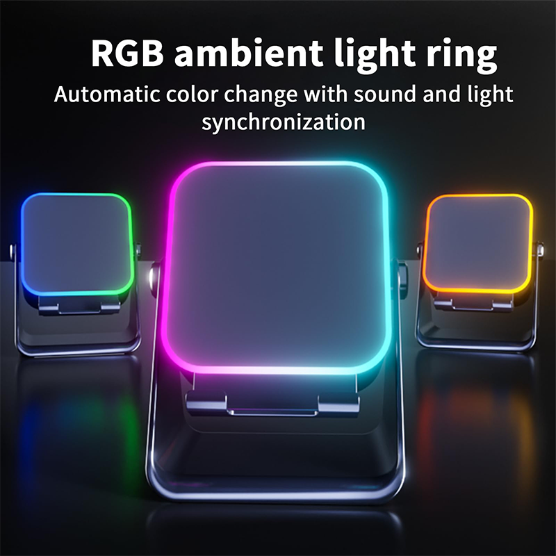 ⏳Le plus beau cadeau⏰Enceinte Bluetooth sans fil à induction 5 en 1 avec support réglable pour téléphone