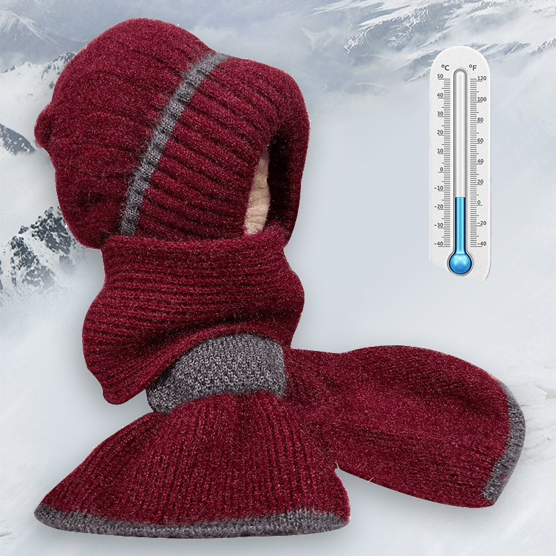 🔥50% DE RÉDUCTION✨Cache-Col Intégré Bonnet pour Femme❄️Protection Oreilles, Conception Anti-Vent, Chaud et Élégant pour Sports d'Hiver👩