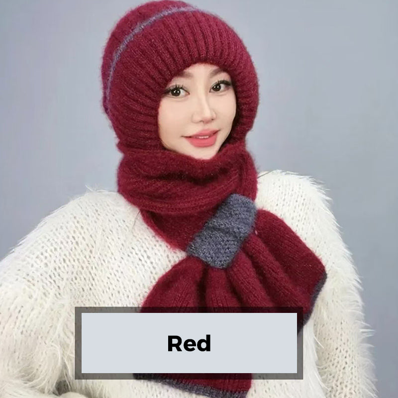 🔥50% DE RÉDUCTION✨Cache-Col Intégré Bonnet pour Femme❄️Protection Oreilles, Conception Anti-Vent, Chaud et Élégant pour Sports d'Hiver👩