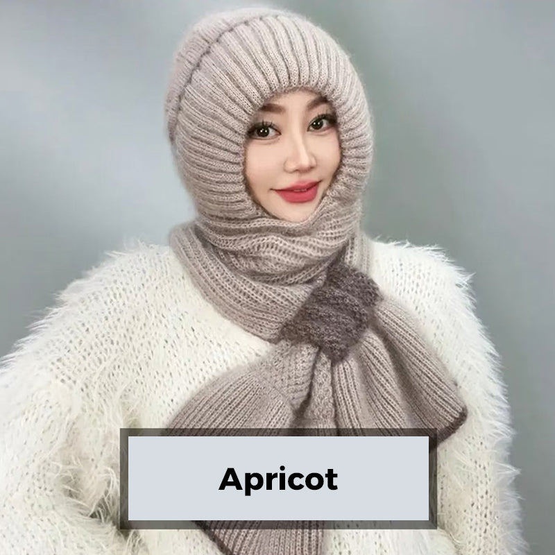 🔥50% DE RÉDUCTION✨Cache-Col Intégré Bonnet pour Femme❄️Protection Oreilles, Conception Anti-Vent, Chaud et Élégant pour Sports d'Hiver👩