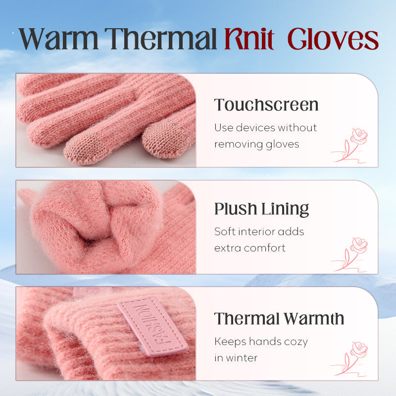 Gants Tactiles Chauds en Tricot Thermique