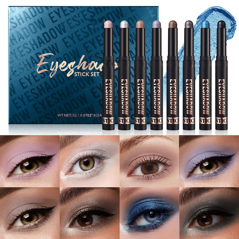 ✨PLUS DE 50 000 UNITÉS VENDUES ! 🎁8 couleurs de fards à paupières pailletés en stick, waterproof, longue tenue et multi-usage