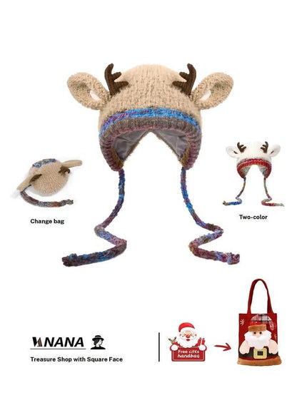 🎁Soldes de Noël🎄50 % de réduction🦌Bonnet de Noël Festif 2-en-1💖Chapeau Transformable en Sac à Main | Design Original & Polyvalent