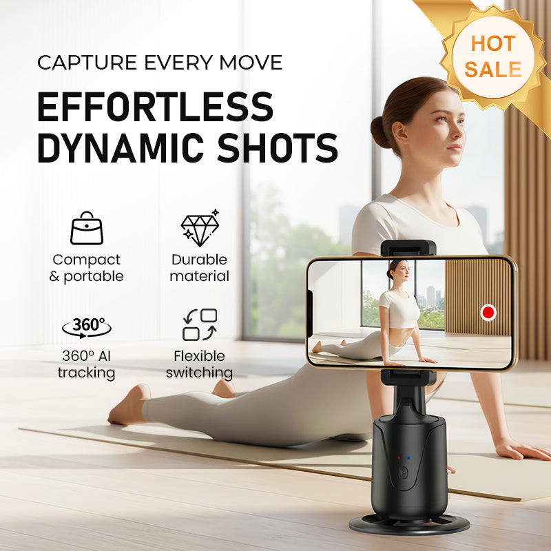 Support portable pour téléphone avec suivi automatique à 360°