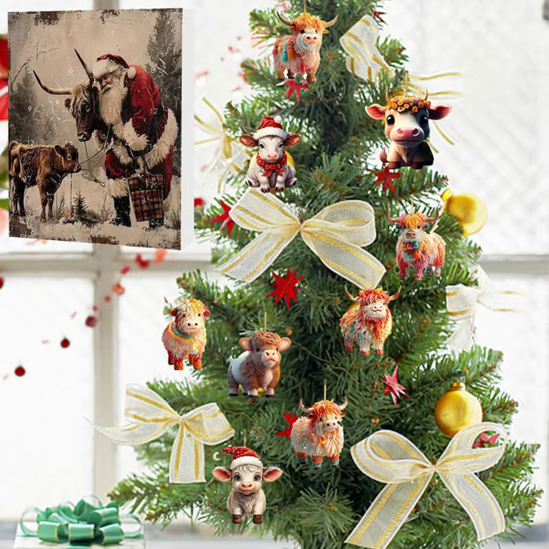 Calendrier de l’Avent au Motif de Vache Highland