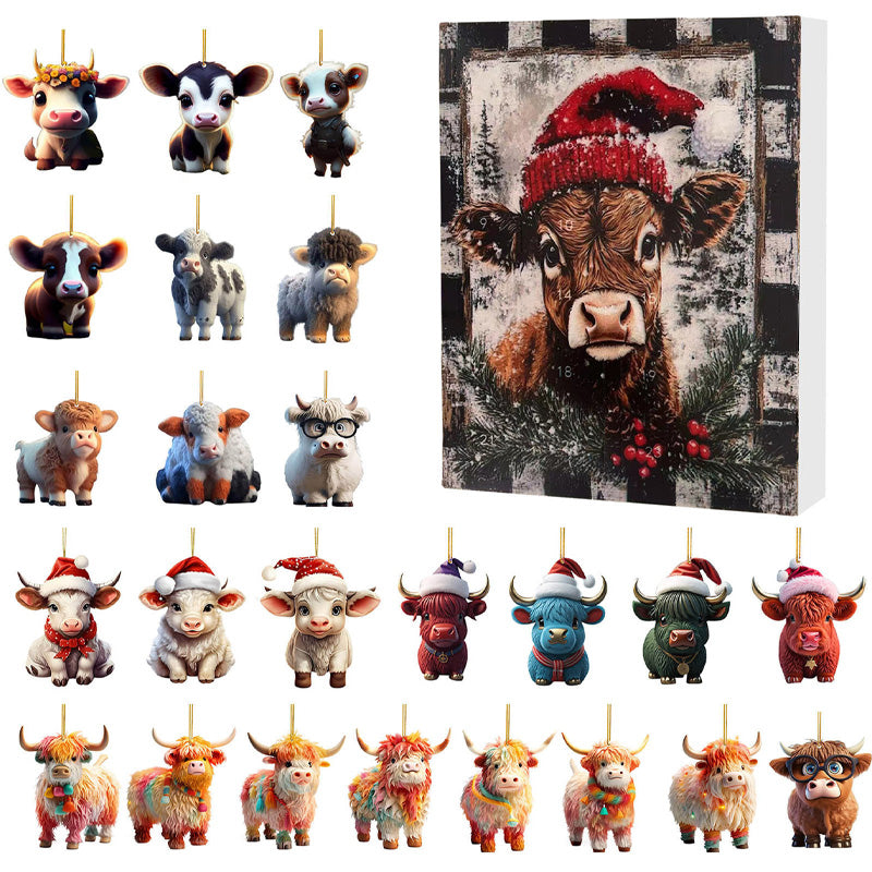 Calendrier de l’Avent au Motif de Vache Highland
