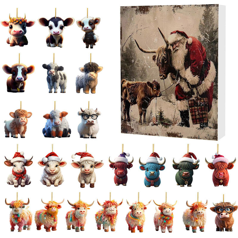 Calendrier de l’Avent au Motif de Vache Highland
