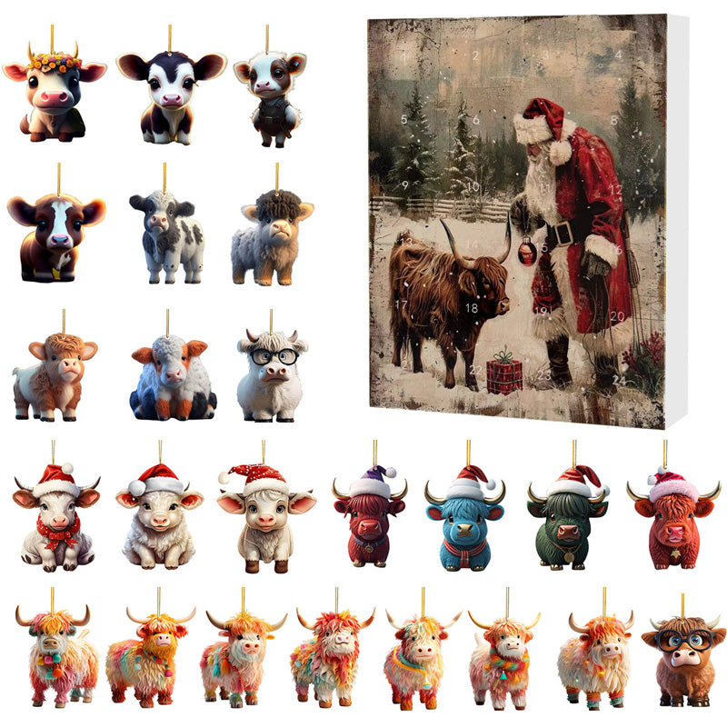 Calendrier de l’Avent au Motif de Vache Highland