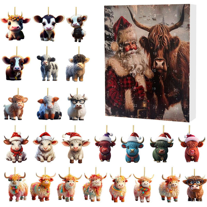 Calendrier de l’Avent au Motif de Vache Highland