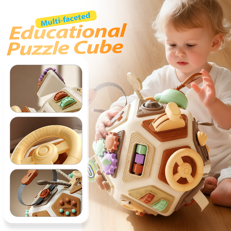 📢50% DE RÉDUCTION🎅CUBE SENSORIEL 22-EN-1🎨15 Panneaux d'Activités Interchangeables, Développe la Motricité et l'Éveil des Sens, Enfant 1-3 Ans👶