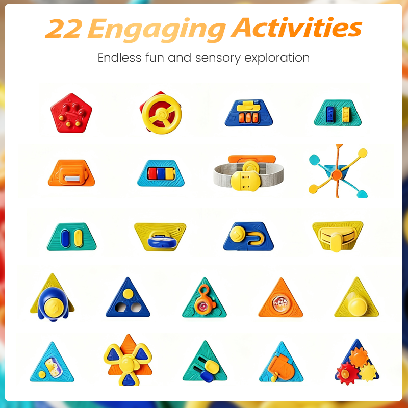 📢50% DE RÉDUCTION🎅CUBE SENSORIEL 22-EN-1🎨15 Panneaux d'Activités Interchangeables, Développe la Motricité et l'Éveil des Sens, Enfant 1-3 Ans👶