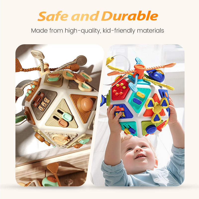 📢50% DE RÉDUCTION🎅CUBE SENSORIEL 22-EN-1🎨15 Panneaux d'Activités Interchangeables, Développe la Motricité et l'Éveil des Sens, Enfant 1-3 Ans👶