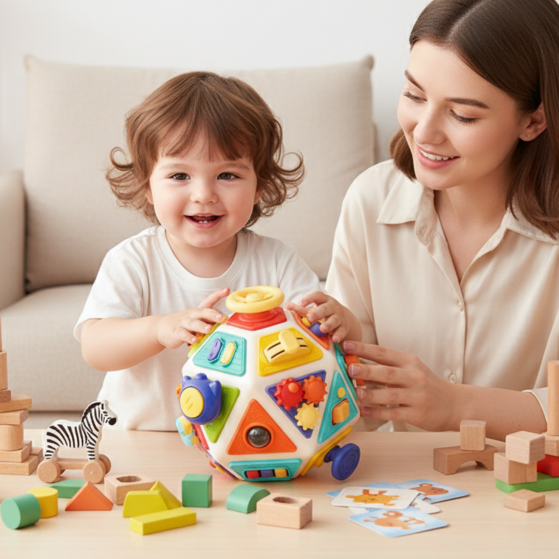 📢50% DE RÉDUCTION🎅CUBE SENSORIEL 22-EN-1🎨15 Panneaux d'Activités Interchangeables, Développe la Motricité et l'Éveil des Sens, Enfant 1-3 Ans👶