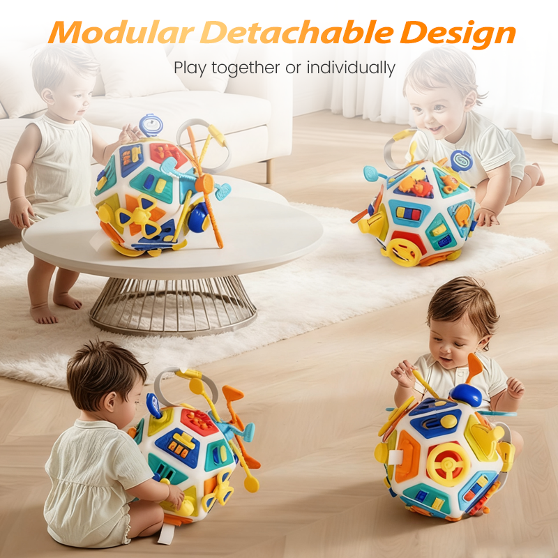 📢50% DE RÉDUCTION🎅CUBE SENSORIEL 22-EN-1🎨15 Panneaux d'Activités Interchangeables, Développe la Motricité et l'Éveil des Sens, Enfant 1-3 Ans👶