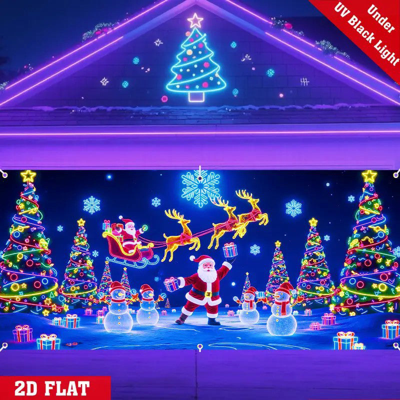 📢📢50% DE RÉDUCTION🎅Bannière de Noël réactive aux UV pour porte de garage