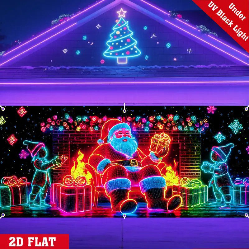 📢📢50% DE RÉDUCTION🎅Bannière de Noël réactive aux UV pour porte de garage