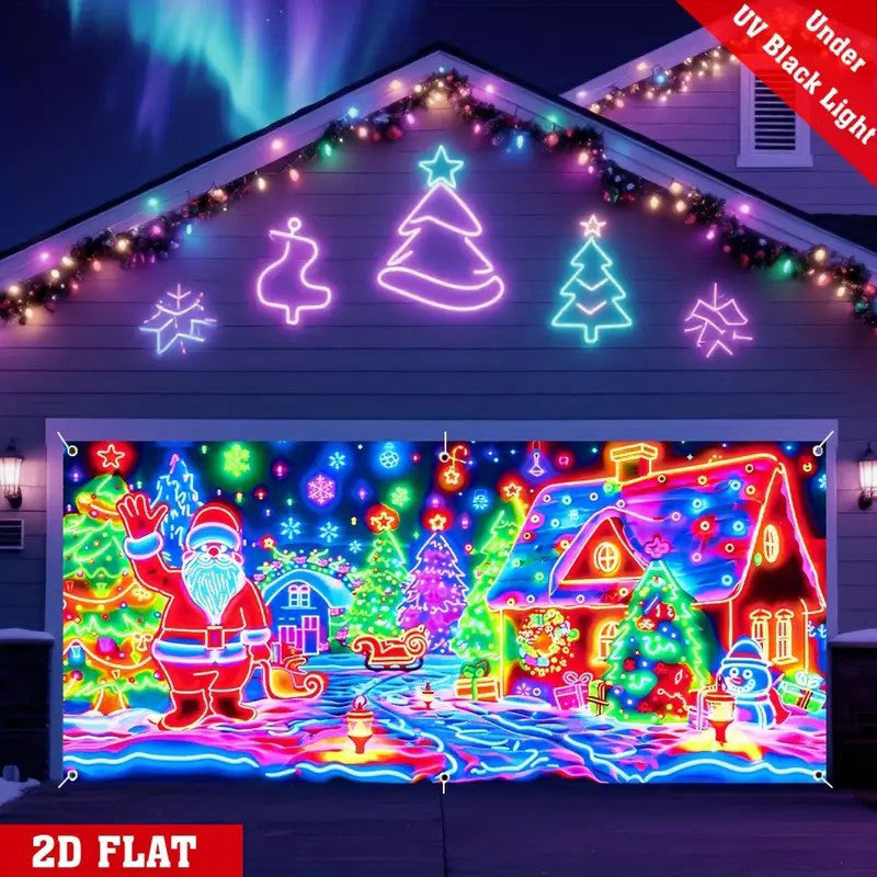 📢📢50% DE RÉDUCTION🎅Bannière de Noël réactive aux UV pour porte de garage