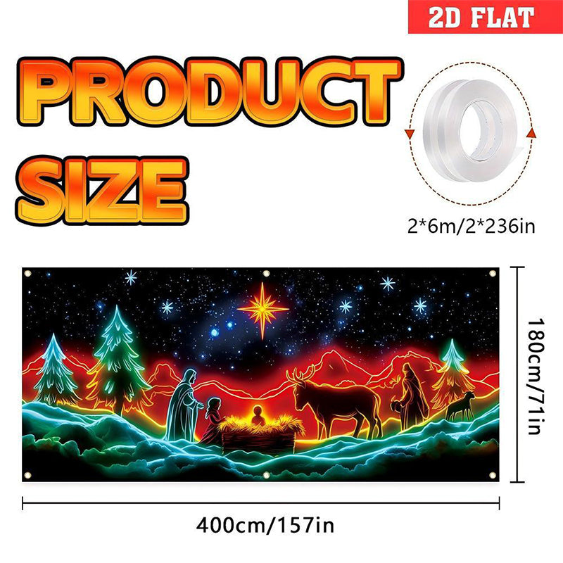 📢📢50% DE RÉDUCTION🎅Bannière de Noël réactive aux UV pour porte de garage