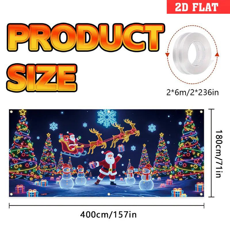 📢📢50% DE RÉDUCTION🎅Bannière de Noël réactive aux UV pour porte de garage