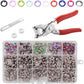 🧵 Kit Boutons-Pression DIY — 100 Jeux Multicolores, Cuivre & Fer, Pince Incluse + Boîte de Rangement, Couture & Réparation ✨