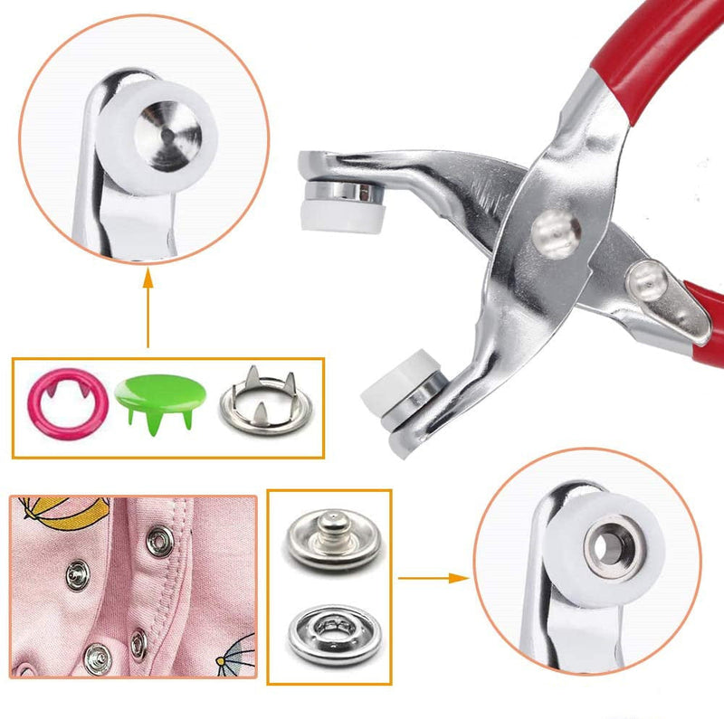 🧵 Kit Boutons-Pression DIY — 100 Jeux Multicolores, Cuivre & Fer, Pince Incluse + Boîte de Rangement, Couture & Réparation ✨