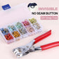 🧵 Kit Boutons-Pression DIY — 100 Jeux Multicolores, Cuivre & Fer, Pince Incluse + Boîte de Rangement, Couture & Réparation ✨